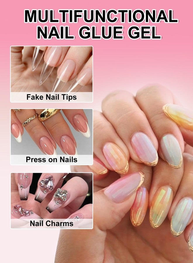 EBANKU 3PCS Quick Drying Solid Nail Glue for Press ons, EBANKU 30g Super Strong Glue Semi Solid Nail Gel Long Lasting Gel (No UV Lamp Needed) - Image 5